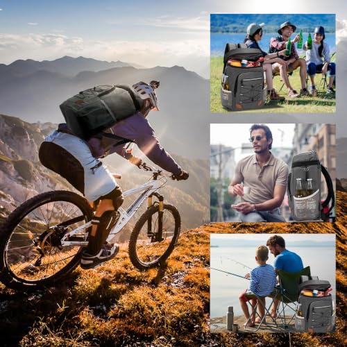AMNOW insulated cooler with external accessory pockets