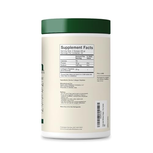 Scoop of Great Lakes Wellness collagen powder