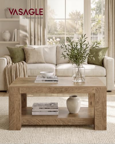 Top view of the VASAGLE rustic coffee table