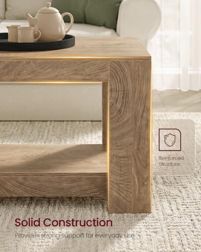 Sturdy legs and frame detail of the center table