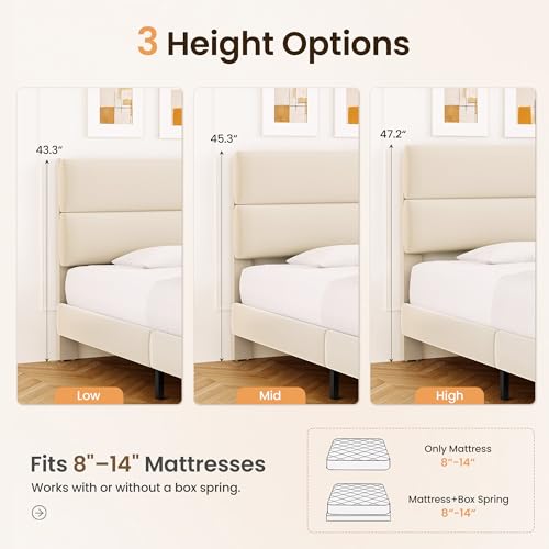 Side view of the GRUSIGN queen bed frame