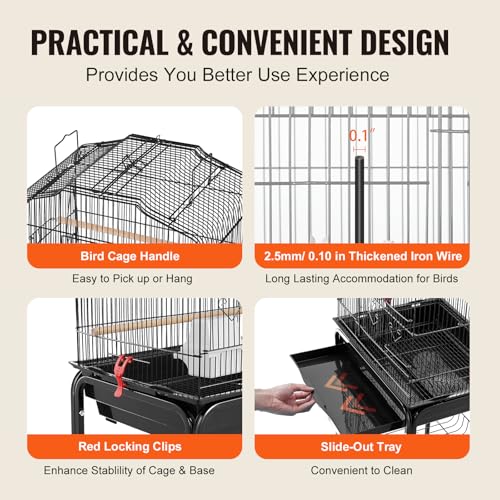 Side feeding doors on VEVOR flight cage