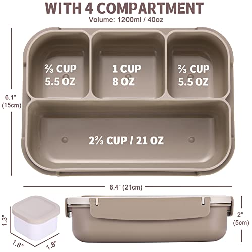 Shell and Turtle bento box with 4 compartments open