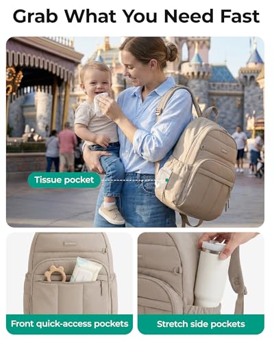 Open main compartment of BAGSMART diaper bag