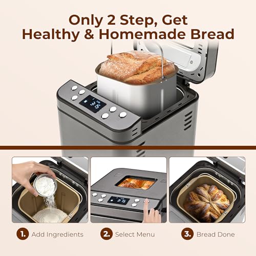 Interior view of bread maker with non-stick pan