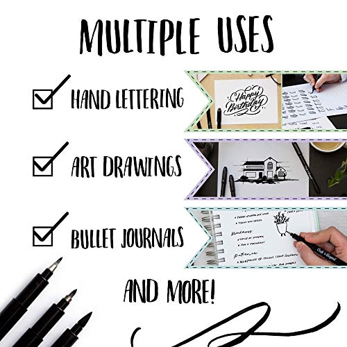 Artist hand holding a black brush marker