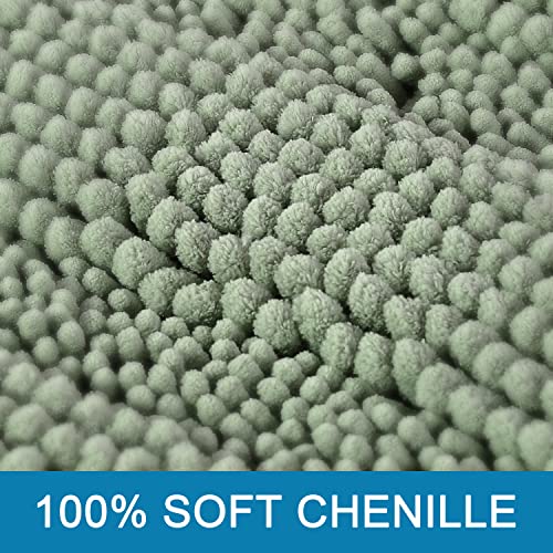 Small 24 inch sage bathroom shag mat