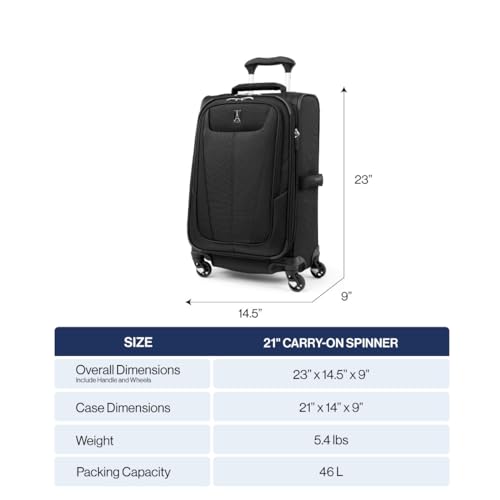 Travelpro Maxlite 5 softside luggage side profile