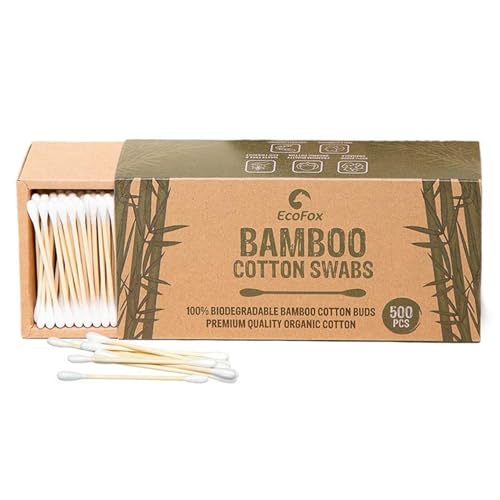 EcoFox Bamboo Cotton Swabs 500 Count box