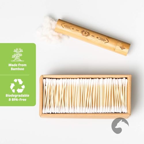 Close up of bamboo cotton swab tips