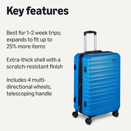 Side view of expandable hardside luggage