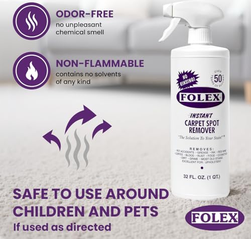 FOLEX cleaner used on carpet stain