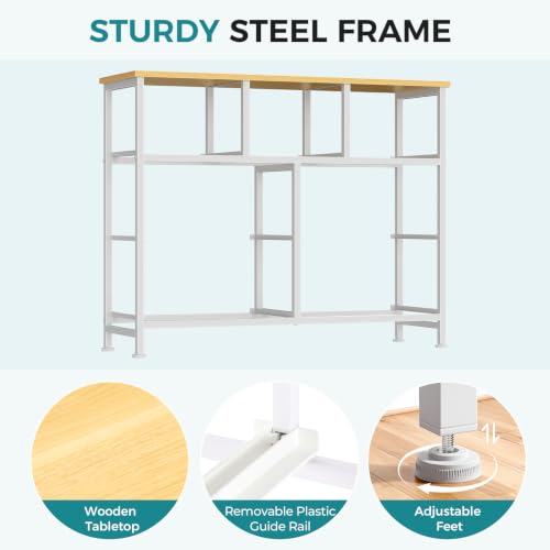 Adjustable leveling feet on fabric dresser