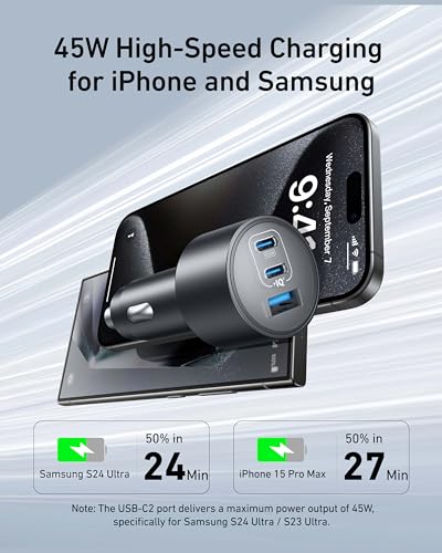 Compact car charger design in vehicle