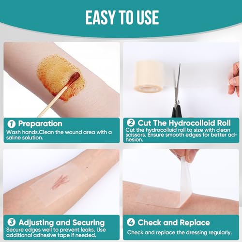 First aid kit with hydrocolloid roll