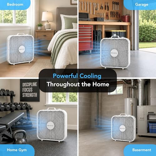 Comfort Zone box fan blade view