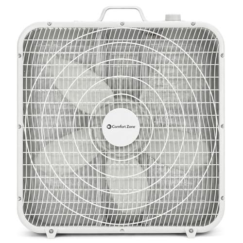 Comfort Zone box fan in a living room