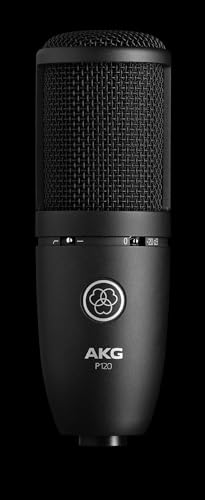 AKG P120 black studio microphone side profile