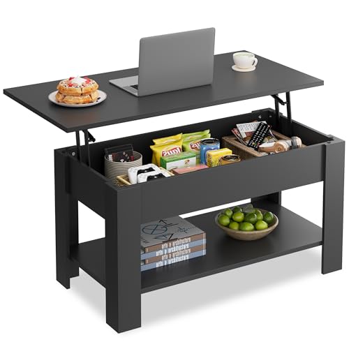 WLIVE lift top coffee table in Retro Black