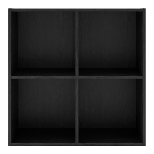 Close-up of the wood texture on the black cube organizer