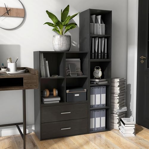Stackable configuration of Apexa storage shelves