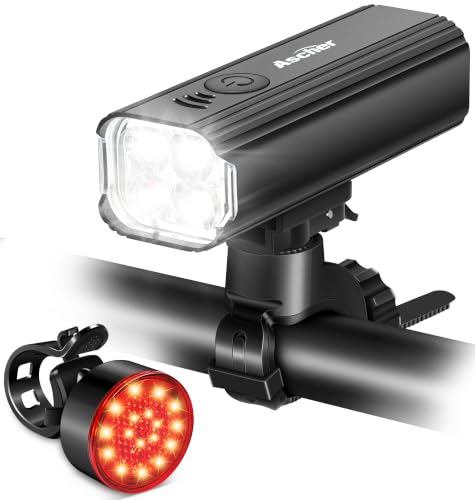 Ascher 1000 Lumens bike light front and rear set