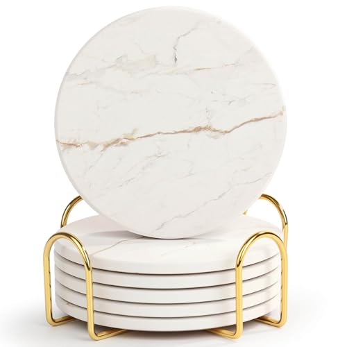 Acejoz marble ceramic coasters set