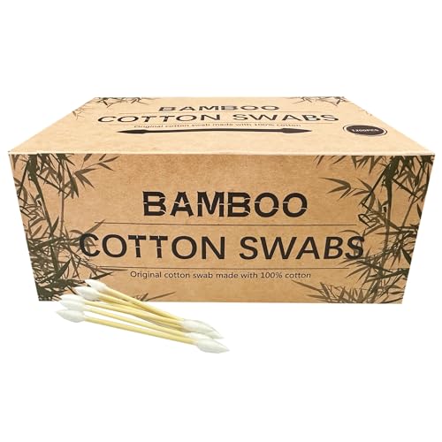 Double-pointed cotton swabs with bamboo sticks