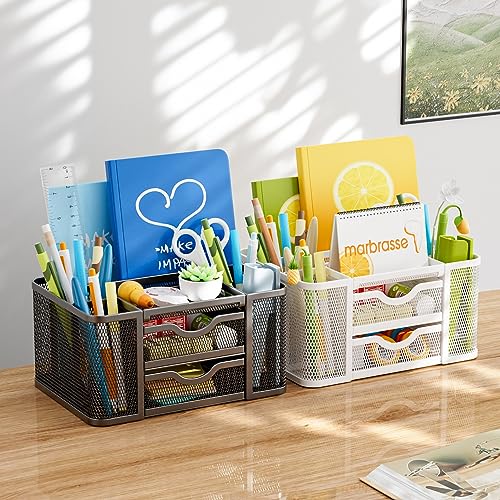 Marbrasse Mesh Desk Organizer black metal mesh detail