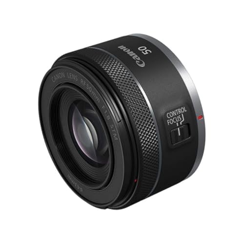Canon RF 50mm lens mounted on EOS R camera