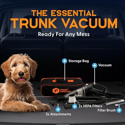 Black portable vacuum for car detailing