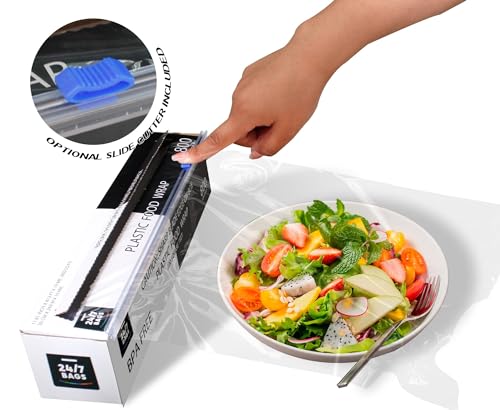 Clear food wrap covering a glass bowl