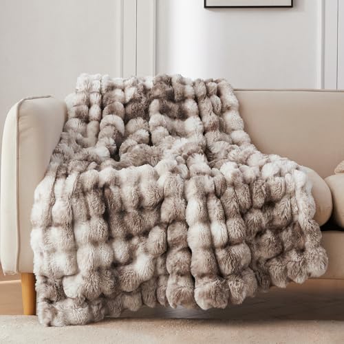 COOVA soft bubble faux fur throw blanket