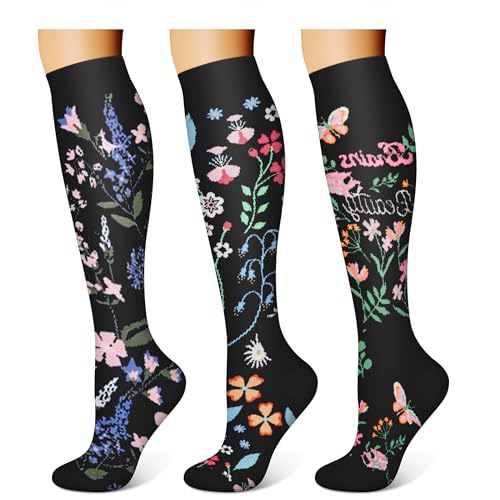 WITHYOU 3 Pairs Compression Socks set in black