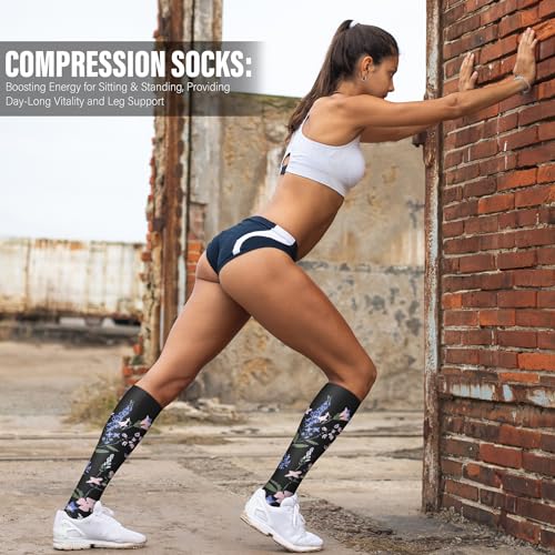 Compression socks showing reinforced heel construction