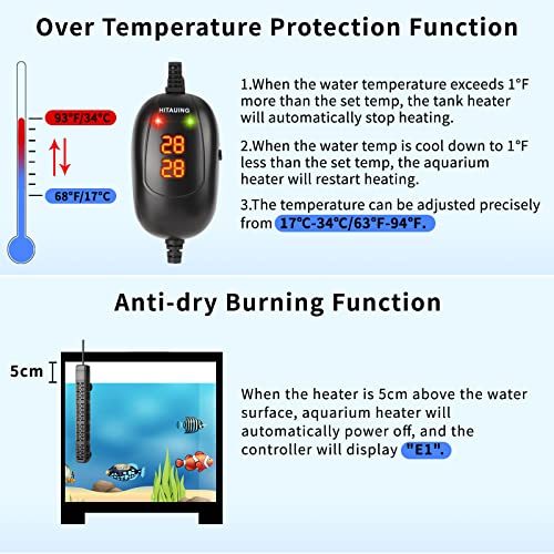 HiTauing fish tank heater external digital controller