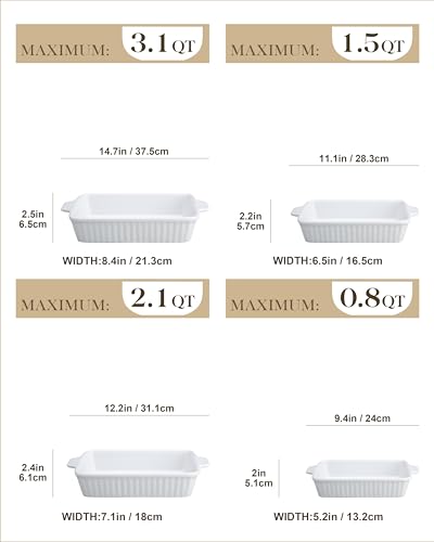 Large 3QT white porcelain baking dish