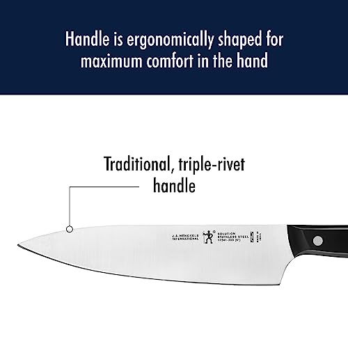 HENCKELS 8-inch chef knife slicing vegetables