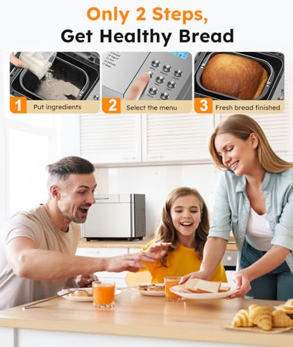 Bread maker display showing menu settings