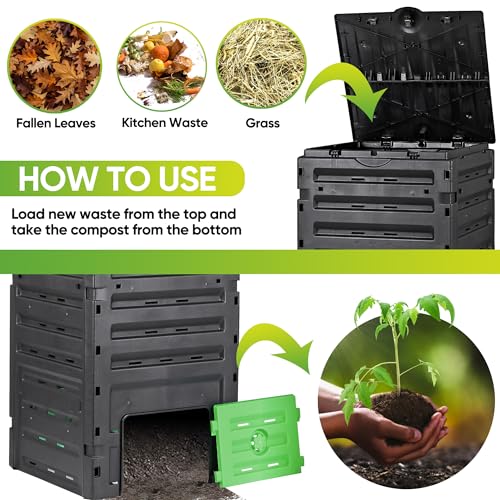 Ventilation detail on black compost bin
