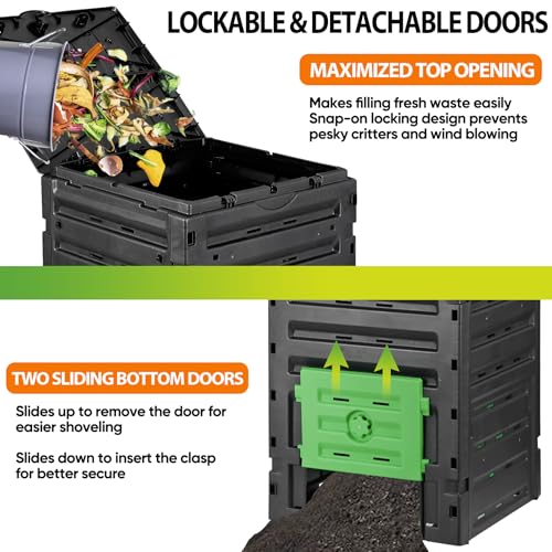 Large capacity outdoor compost bin