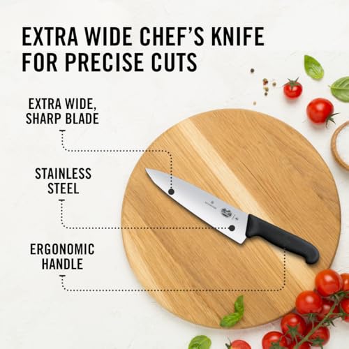 Victorinox chef knife held by chef