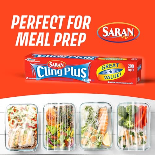 Clear plastic wrap for food storage