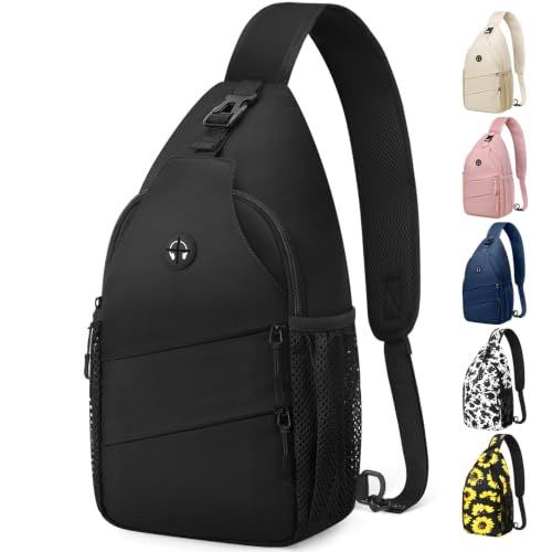 Pritent black crossbody sling bag front view