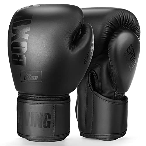 FIVING Boxing Gloves 16oz black front view