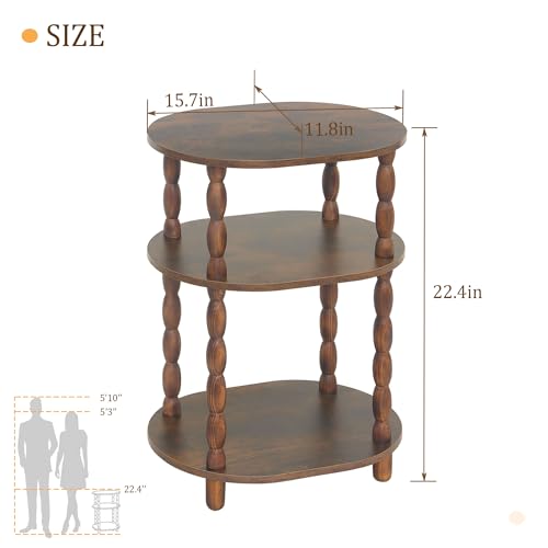 MaxSmeo Modern Oval Night Stand with vintage legs