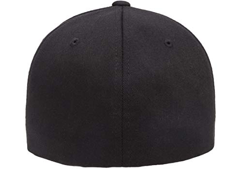Back view of black Flexfit baseball cap