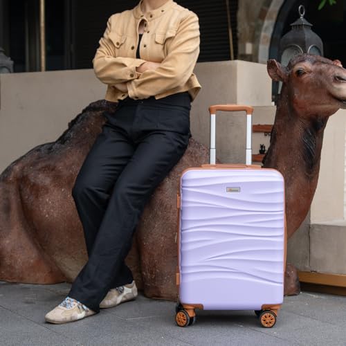 Side view of Romswi medium checked luggage