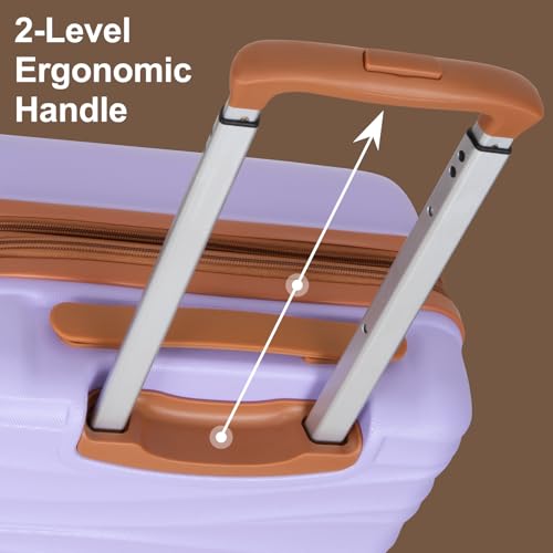 Interior view of Romswi purple suitcase