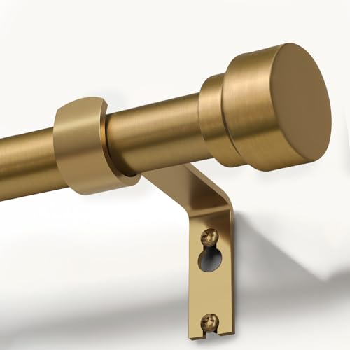 Lootkell warm gold adjustable curtain rod front view